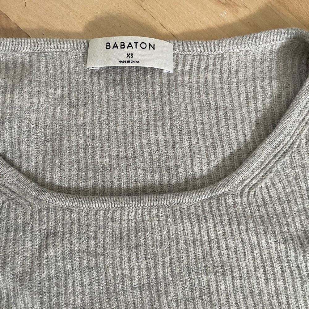 Babaton Column Sweater, wool + linen blend in Heather Chrome - Picture 4 of 7